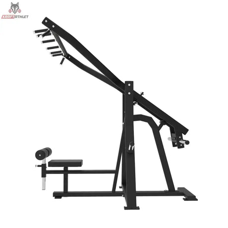 Titanium Strength Frontale Latzugmaschine Elite Series in Seitenansicht von links mit Scheibenaufnahmen