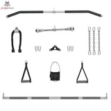Titanium Strength FT90 Seilzugstation mit Smith-Maschine mit Zubehör: Stangen, Griffe, Karabiner und Ketten