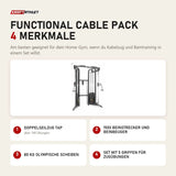 Titanium Strength Functional Cable Pack mit 4 Merkmalen: Doppelseilzug TAP, 150X Beinstrecker und Beinbeuger, 80 kg olympische Scheiben, Set mit 5 Griffen für Zugübungen