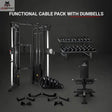 Titanium Strength Functional Cable Pack mit Hanteln, Gesamtset mit Hantelablage, Bank und Zuggriffen