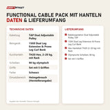 Technische Daten und Lieferumfang von Titanium Strength Functional Cable Pack mit Hanteln als Tabelle