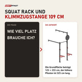 Frage und Antwort zu Titanium Strength Functional Wall RIG T1: Wie viel Platz brauche ich?