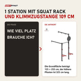 Frage und Antwort zu Titanium Strength Functional Wall RIG T1: Wie viel Platz brauche ich?