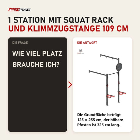 Frage und Antwort zu Titanium Strength Functional Wall RIG T1: Wie viel Platz brauche ich?
