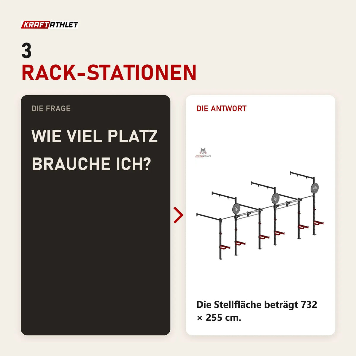 Frage und Antwort zu Titanium Strength Functional Wall RIG T3: Wie viel Platz brauche ich?