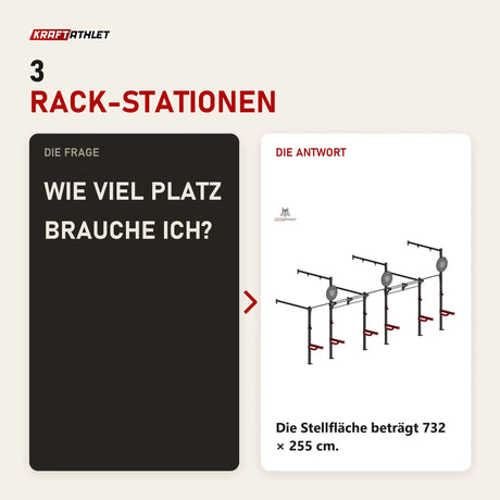Frage und Antwort zu Titanium Strength Functional Wall RIG T3: Wie viel Platz brauche ich?