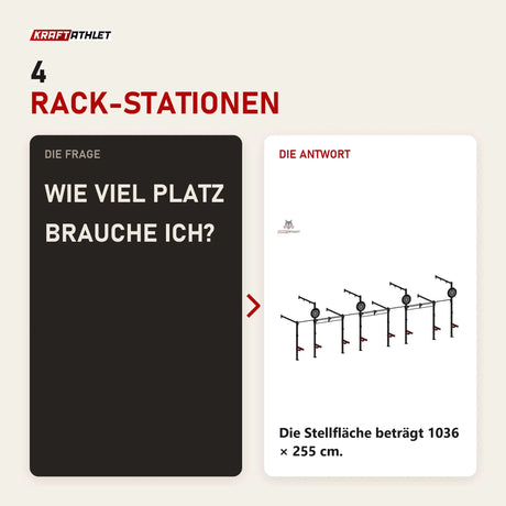 Frage und Antwort zu Titanium Strength Functional Wall RIG T4: Wie viel Platz brauche ich?