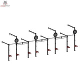 Titanium Strength Functional Wall RIG T4 in Schwarz, Gesamtansicht mit vier Stationen und Zielscheiben