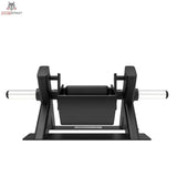 Titanium Strength Fußheber-/Tibialis-Anterior-Trainer Elite Series in der Rückansicht mit Fußpolster und verchromter Hantelstange