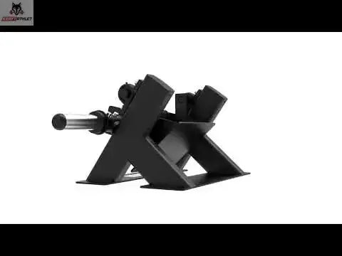 Titanium Strength Fußheber-/Tibialis-Anterior-Trainer Elite Series in Schrägansicht von hinten mit X-förmigem Gestell auf dunklem Grund
