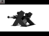 Titanium Strength Fußheber-/Tibialis-Anterior-Trainer Elite Series in Schrägansicht von hinten mit X-förmigem Gestell auf dunklem Grund
