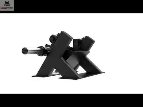 Titanium Strength Fußheber-/Tibialis-Anterior-Trainer Elite Series in Schrägansicht von hinten mit X-förmigem Gestell auf dunklem Grund