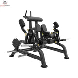 Titanium Strength Genesis Series IsoLateral Beinbeuger Knien – Schrägansicht von links mit Unterarmpolstern, schwarz