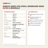 Technische Daten und Merkmale von Titanium Strength Genesis Series IsoLateral Beinbeuger Knien als Tabelle