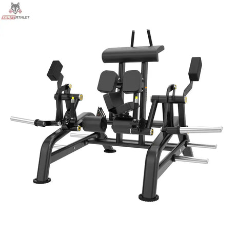 Titanium Strength Genesis Series IsoLateral Beinbeuger Knien – Frontansicht mit Kniepolster und Beinrollen, schwarz
