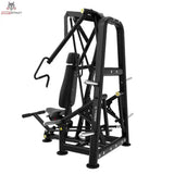 Titanium Strength Genesis Series IsoLateral Schrägbank-Brustpresse – Seitliche Ansicht mit Rahmen und Scheibenaufnahmen, schwarz