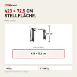 Maßbild Titanium Strength Genesis Series 2-Station Cable Crossover: Stellfläche 423 × 72,5 cm, Höhe 239 cm