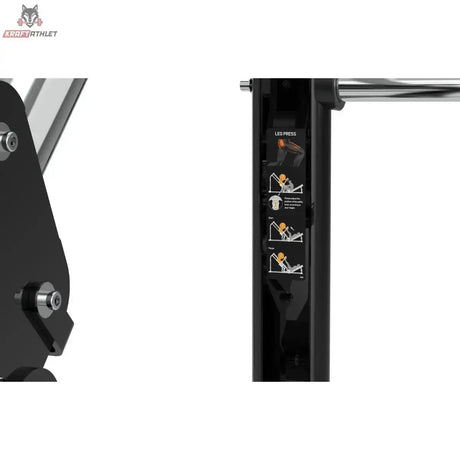 Titanium Strength Genesis Series 45-Grad-Beinpresse im Detail: Rahmen mit Übungsanleitung am Seitenholm