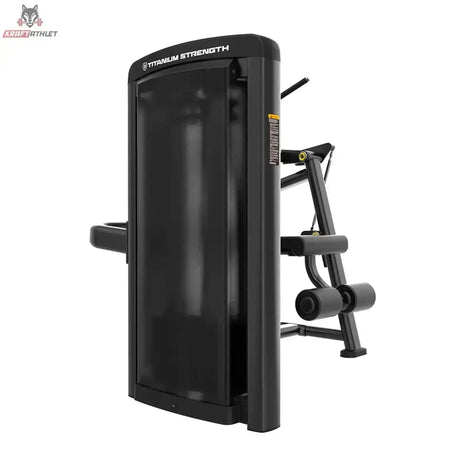 Titanium Strength Genesis Series Abdominal Crunch Rückseite mit verkleidetem Gewichtsturm und Hebelarm in Schwarz