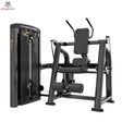Titanium Strength Genesis Series Abdominal Crunch in Schrägansicht mit Brustpolster, Griffen und Gewichtsturm in Schwarz