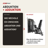 Frage und Antwort zu Titanium Strength Genesis Series Abduktor-Adduktor: Wie wechsle ich zwischen Abduktion und Adduktion?