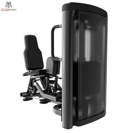 Titanium Strength Genesis Series Abduktor-Adduktor in Schwarz, Rückansicht mit Gewichtsstapelverkleidung