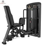 Titanium Strength Genesis Series Abduktor-Adduktor in Schwarz, Schrägansicht von links mit Rückenlehne