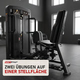 Titanium Strength Genesis Series Abduktor-Adduktor in einem fertig eingerichteten Studio mit dunklen Wänden und Gummiboden