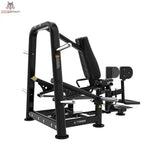 Titanium Strength Genesis Series Abduktorenmaschine Plate-Loaded – Schrägansicht von hinten mit Rahmen und Beinpolstern