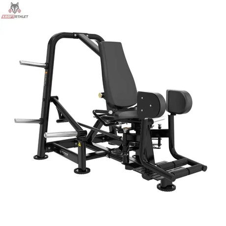 Titanium Strength Genesis Series Abduktorenmaschine Plate-Loaded – Frontansicht mit Rückenlehne, Beinpolstern und Scheibenaufnahmen
