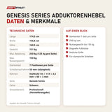 Technische Daten und Merkmale von Titanium Strength Genesis Series Adduktorenhebel als Tabelle