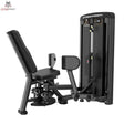 Titanium Strength Genesis Series Adduktorenmaschine in Schrägansicht mit Sitz, Beinpolstern und Gewichtsturm in Schwarz