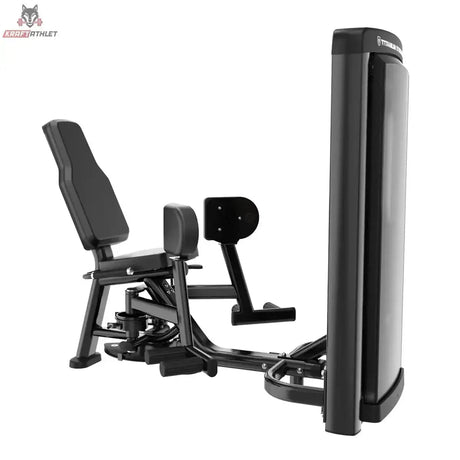 Titanium Strength Genesis Series Adduktorenmaschine in Seitenansicht mit Beinpolster und Gewichtsturm in Schwarz