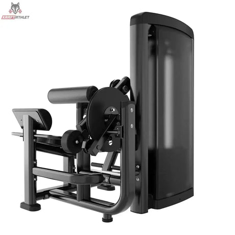 Titanium Strength Genesis Series Bauch und unterer Rücken in Schwarz, Rückansicht mit Gewichtsstapelverkleidung