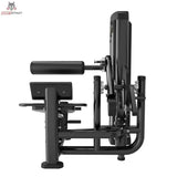 Titanium Strength Genesis Series Bauch und unterer Rücken in Schwarz, Seitenansicht von der anderen Seite mit Fußstütze