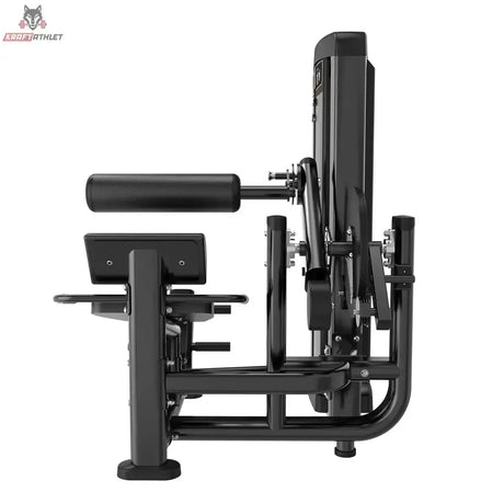 Titanium Strength Genesis Series Bauch und unterer Rücken in Schwarz, Seitenansicht von der anderen Seite mit Fußstütze