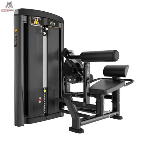 Titanium Strength Genesis Series Bauch und unterer Rücken in Schwarz, Seitenansicht mit Rückenpolster und Sitz