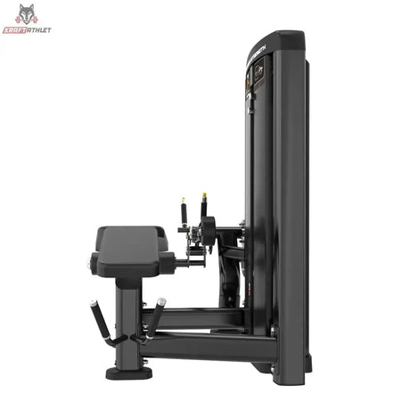 Titanium Strength Genesis Series Beinbeuger liegend von vorne mit Liegepolster und Haltegriffen in Schwarz