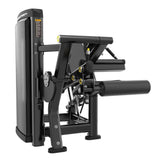 Titanium Strength Genesis Series Beinbeuger sitzend, Seitenansicht mit Beinpolstern und Hebelarm