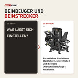 Frage und Antwort zu Titanium Strength Genesis Series Beinbeuger sitzend und Beinstrecker: Was lässt sich einstellen?