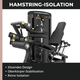 Titanium Strength Genesis Series Beinbeuger sitzend: Grafik zur sitzenden Isolation des hinteren Oberschenkels