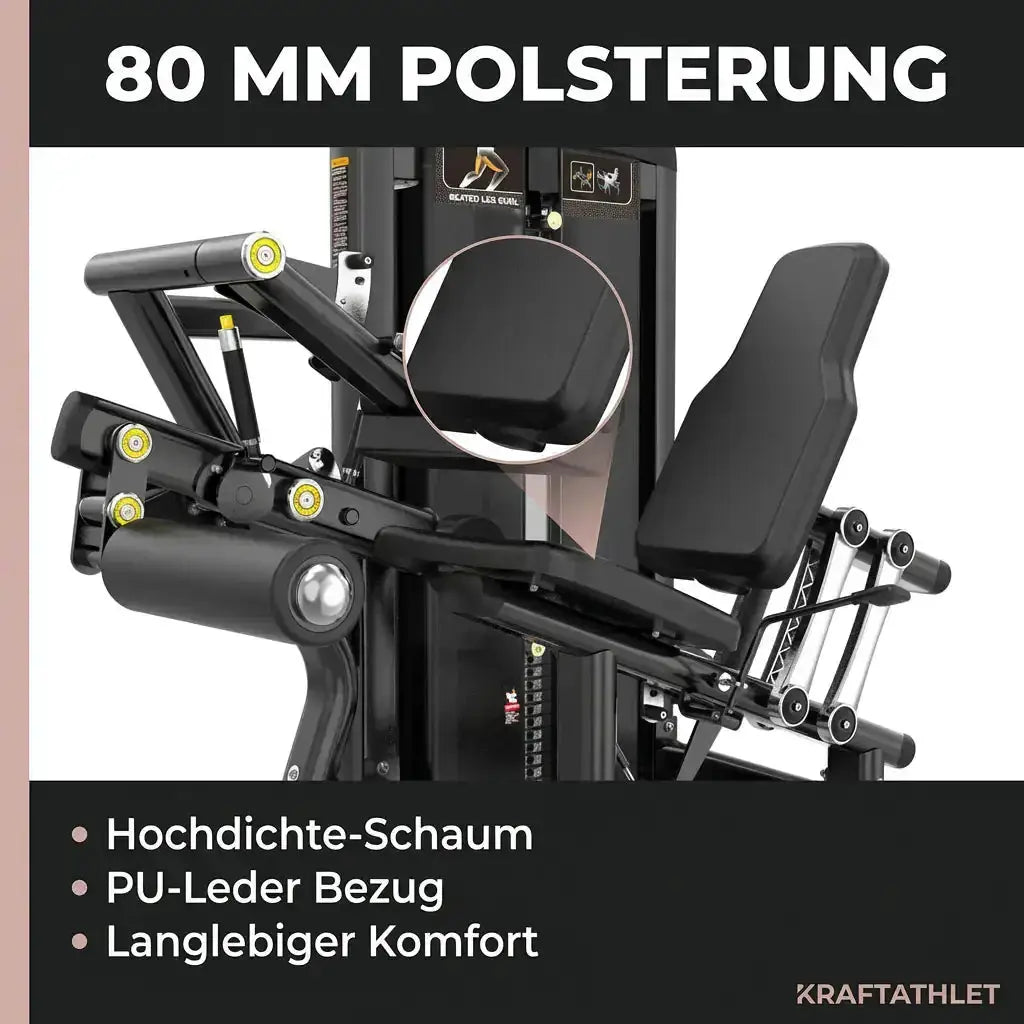 Titanium Strength Genesis Series Beinbeuger sitzend: Grafik zur Polsterung aus Schaum mit PU-Leder-Bezug