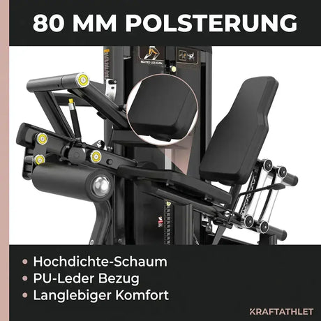 Titanium Strength Genesis Series Beinbeuger sitzend: Grafik zur Polsterung aus Schaum mit PU-Leder-Bezug