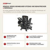 Titanium Strength Genesis Series Beinbeuger sitzend und Beinstrecker mit 4 Merkmalen: Beinbeuger und Beinstrecker, Alle Einstellungen im Sitzen erreichbar, Gewichtsstapel 120 kg, Rückenlehne 8 und Starthebel 4 Positionen