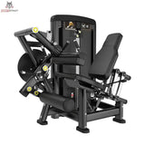 Titanium Strength Genesis Series Beinbeuger sitzend und Beinstrecker in Schwarz, Schrägansicht von links mit Beinpolstern