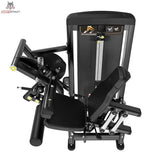 Titanium Strength Genesis Series Beinbeuger sitzend und Beinstrecker in Schwarz, Schrägansicht von vorn auf Sitz und Hebel