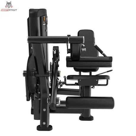 Titanium Strength Genesis Series Beinbeuger sitzend und Beinstrecker in Schwarz, Seitenansicht mit Rückenlehne