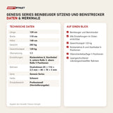Technische Daten und Merkmale von Titanium Strength Genesis Series Beinbeuger sitzend und Beinstrecker als Tabelle