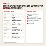 Technische Daten und Merkmale von Titanium Strength Genesis Series Beinpresse 45° Einseitig als Tabelle