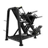 Titanium Strength Genesis Series Beinpresse 45° Einseitig von vorne mit Führungsschienen, Hantelaufnahmen und Rahmen in Schwarz